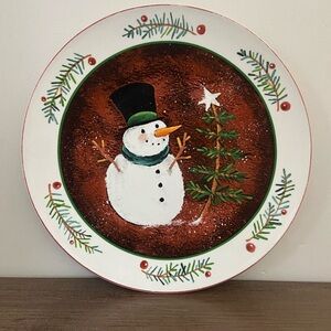 Large Rustic Snowman Serving Platter